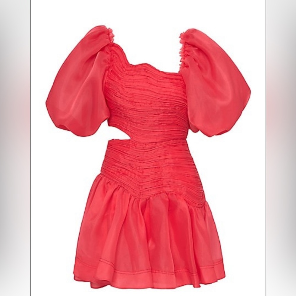 Joan Puff Sleeve Mini Dress - ROUGE PINK 6